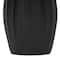 Black Contemporary Abstract Ribbed Ceramic Tulip Vase